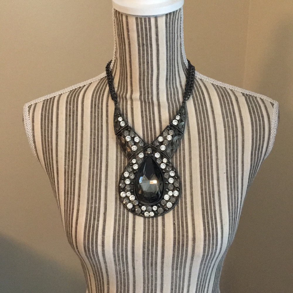 Large Statement Piece Gem Necklace - image 2